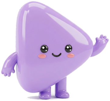 a happy purple play button